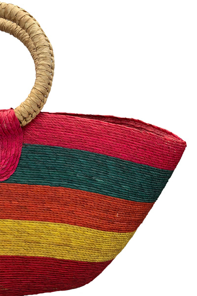 1980s Multi-Color Straw Bag