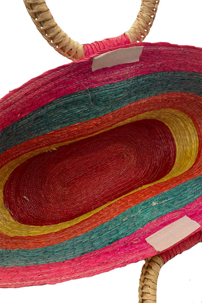 1980s Multi-Color Straw Bag