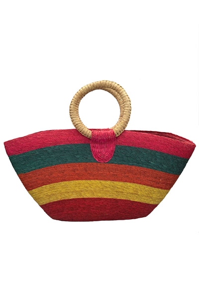 1980s Multi-Color Straw Bag