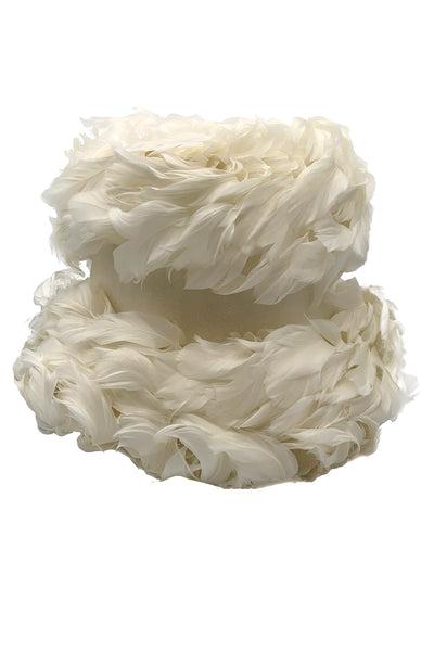 1950s White Feather Hat