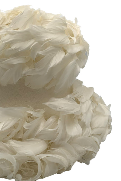 1950s White Feather Hat