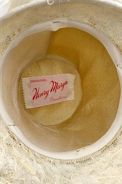 1950s White Feather Hat