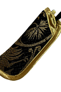 Black and Metallic Gold Eyeglass Case