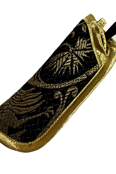 Black and Metallic Gold Eyeglass Case