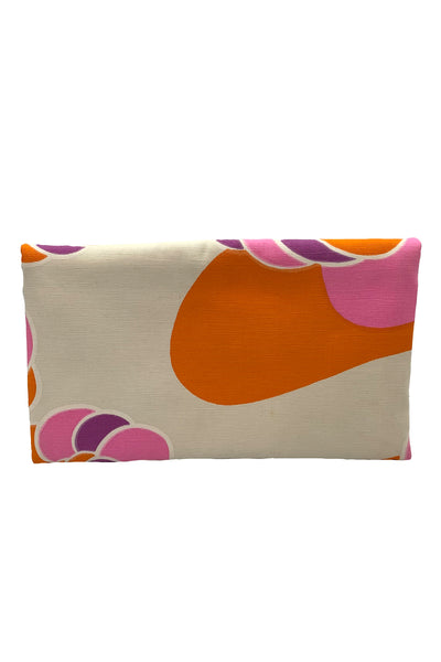 Vintage Textile Orange, Purple and Pink Large Clutch
