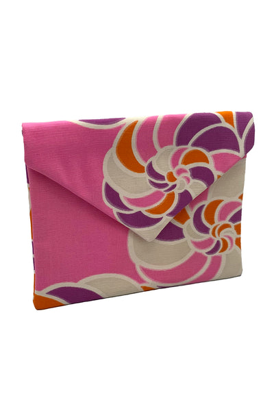 Vintage Textile Orange, Purple and Pink Envelope Clutch