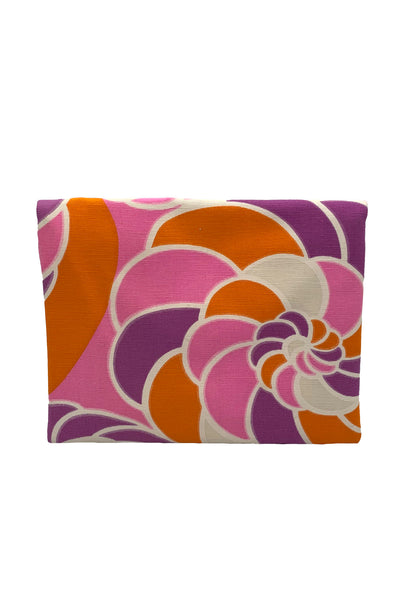 Vintage Textile Orange, Purple and Pink Envelope Clutch
