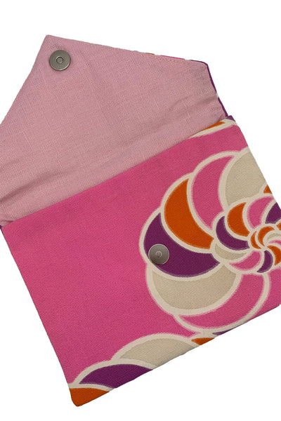 Vintage Textile Orange, Purple and Pink Envelope Clutch