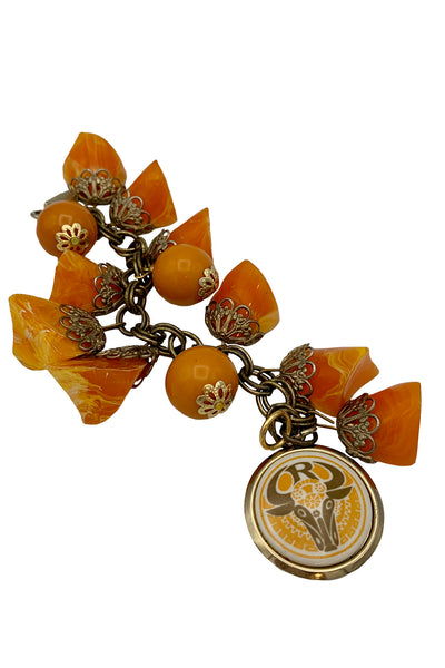 Orange Chunky Charm Bracelet