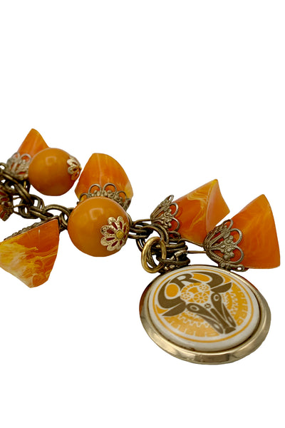 Orange Chunky Charm Bracelet