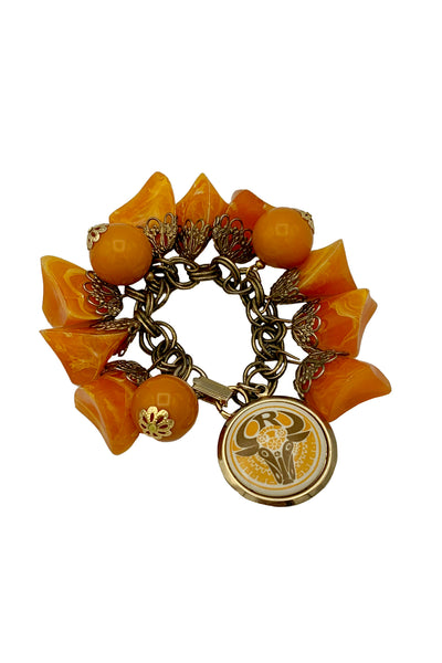 Orange Chunky Charm Bracelet