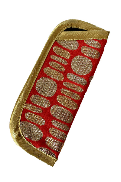 Red, Gold and Silver Lamé Eyeglass Case