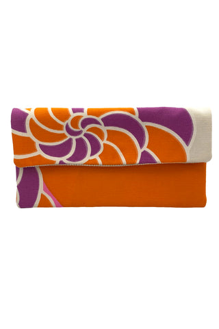 Vintage Textile Orange, Purple and Pink Mini Clutch