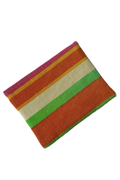 Vintage Textile Pink Stripe Envelope Clutch