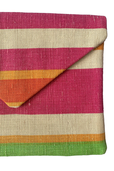 Vintage Textile Pink Stripe Envelope Clutch