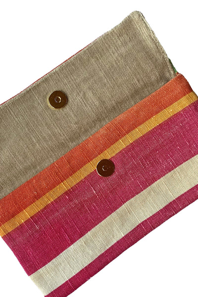 Vintage Textile Stripe Mini Clutch