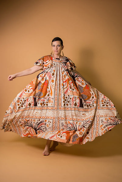 1970s Batik Tent Dress