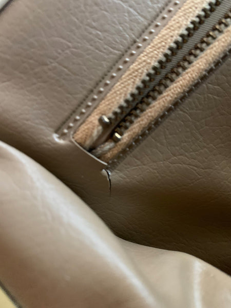 1960s Cream and Taupe Woven Purse