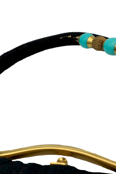 1960's Black Chenille Carpet Bag