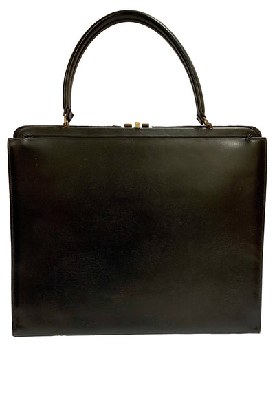 1950's Black Large Leather Handbag