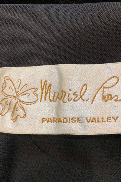 1970s Black Long Sleeve A-Line Dress