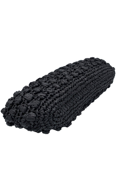 1960's Black Raffia Clutch