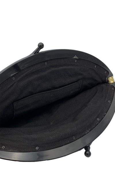 1960's Black Raffia Clutch