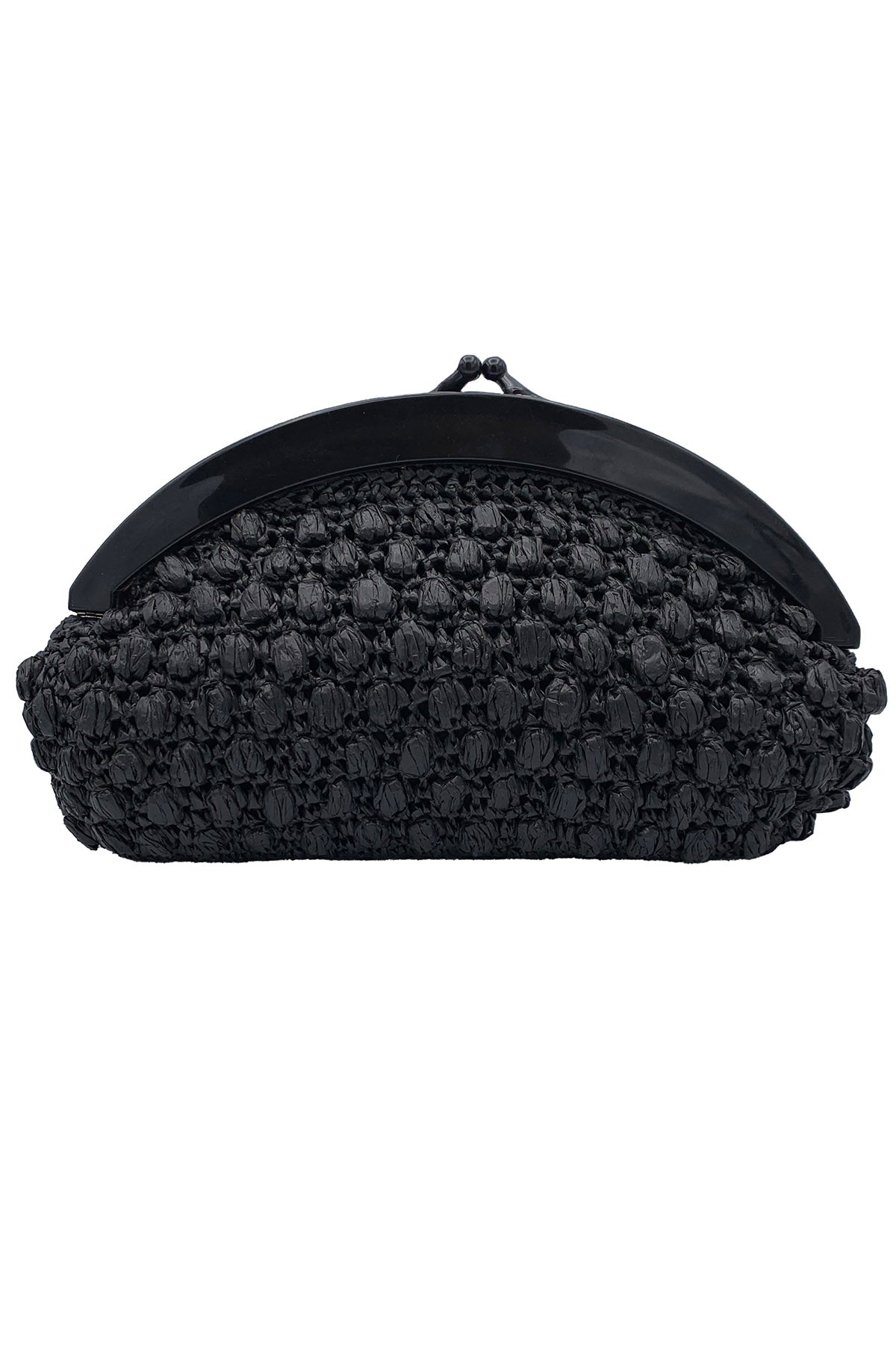 1960's Black Raffia Clutch
