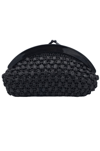1960's Black Raffia Clutch