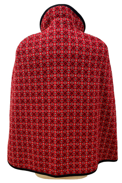 1960's Red and Black Wool Reseta Cape