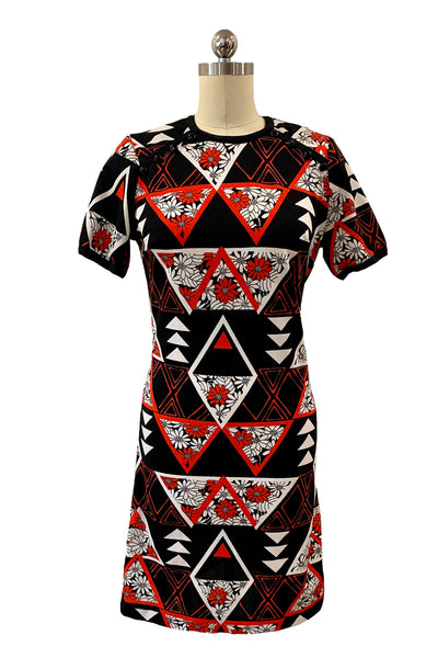 1970s Red, White and Black Shift Dress