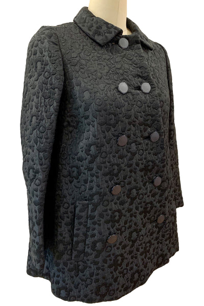 1960's Black Damask Neusteters Swing Coat