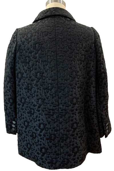 1960's Black Damask Neusteters Swing Coat