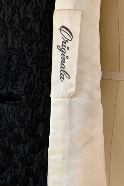 1960's Black Damask Neusteters Swing Coat