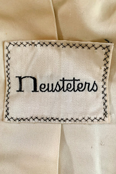 1960's Black Damask Neusteters Swing Coat