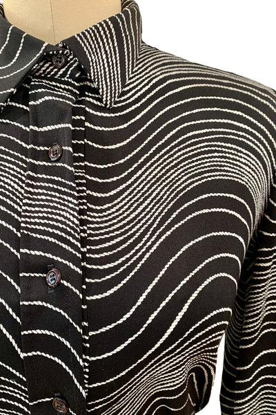 1970s Black and White A-Line Dress