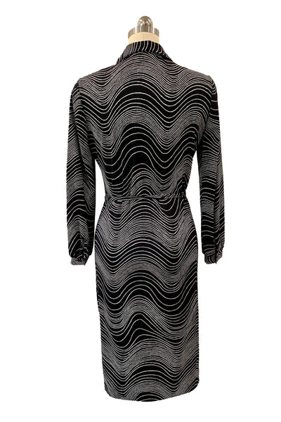 1970s Black and White A-Line Dress