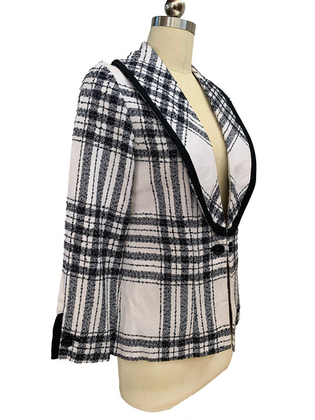 1970's Black and White Plaid Jacket