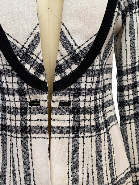 1970's Black and White Plaid Jacket