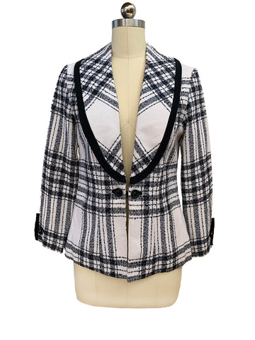 1970's Black and White Plaid Jacket