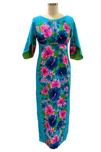 1960's Blue and Pink Hawaii Dress