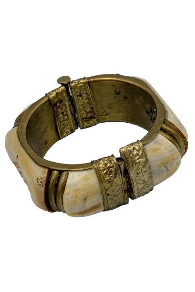 1970's Bone and Brass Bangle