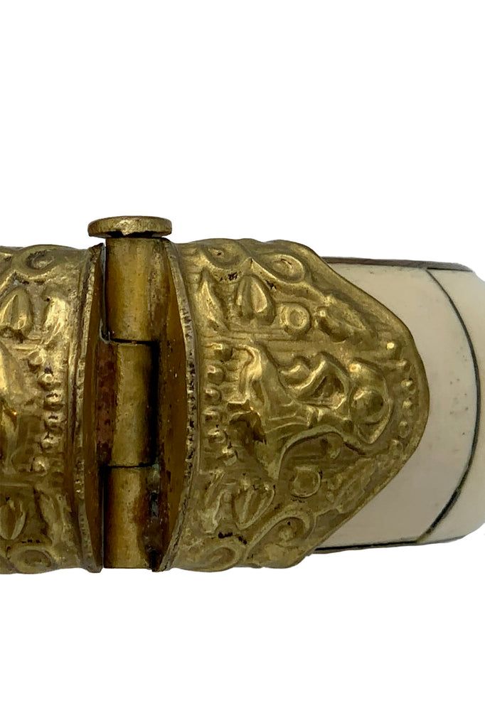 1970s Bone and Brass Bangle Lilly D. Vintage