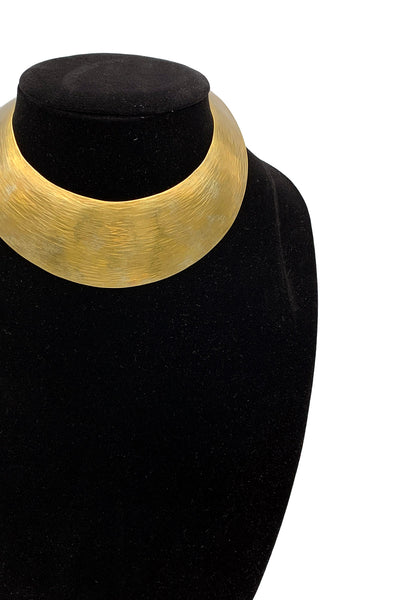 1970's Textured Brass Collar Necklace