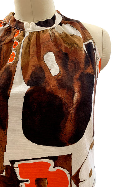 1960's Abstract Design Halter Dress/ Tunic Top