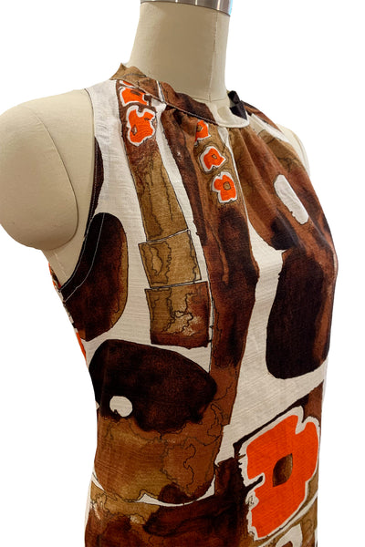 1960's Abstract Design Halter Dress/ Tunic Top