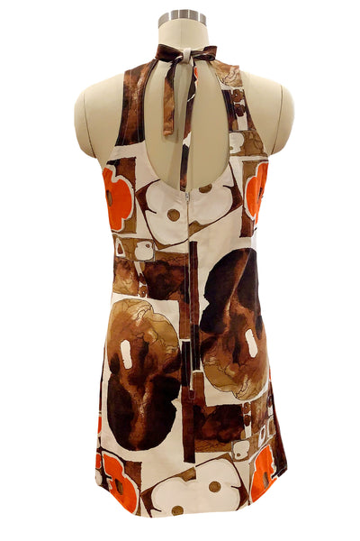 1960's Abstract Design Halter Dress/ Tunic Top