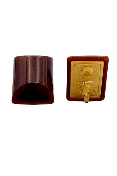 1980s Chocolate Brown Lucite YSL Earrings