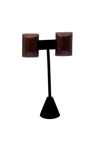 1980s Chocolate Brown Lucite YSL Earrings