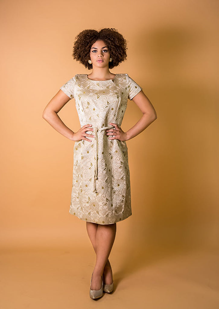 1960s Floral Brocade Dress Lilly D. Vintage